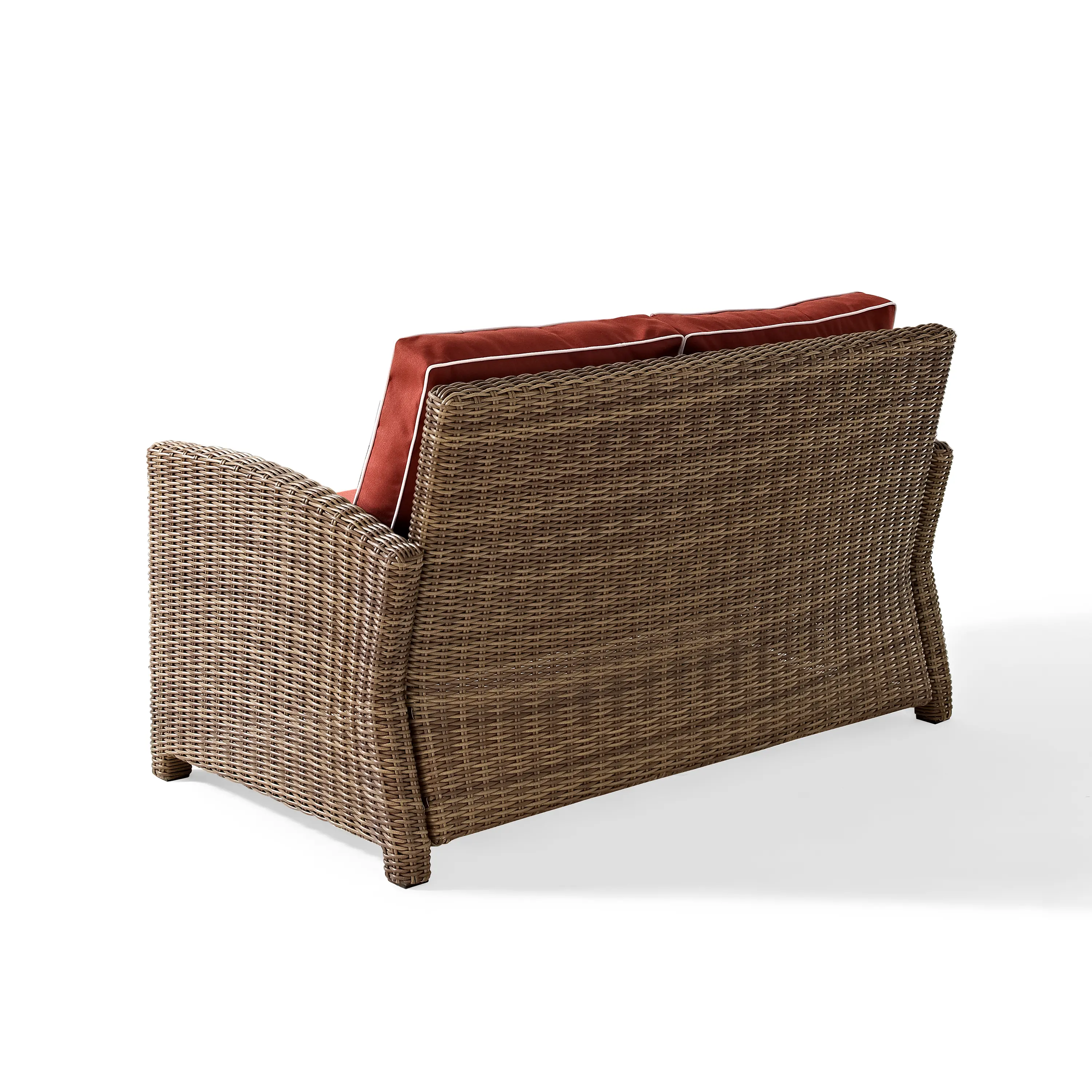 KO70022WB-SG Bradenton Red and Brown Wicker Patio Loveseat-4