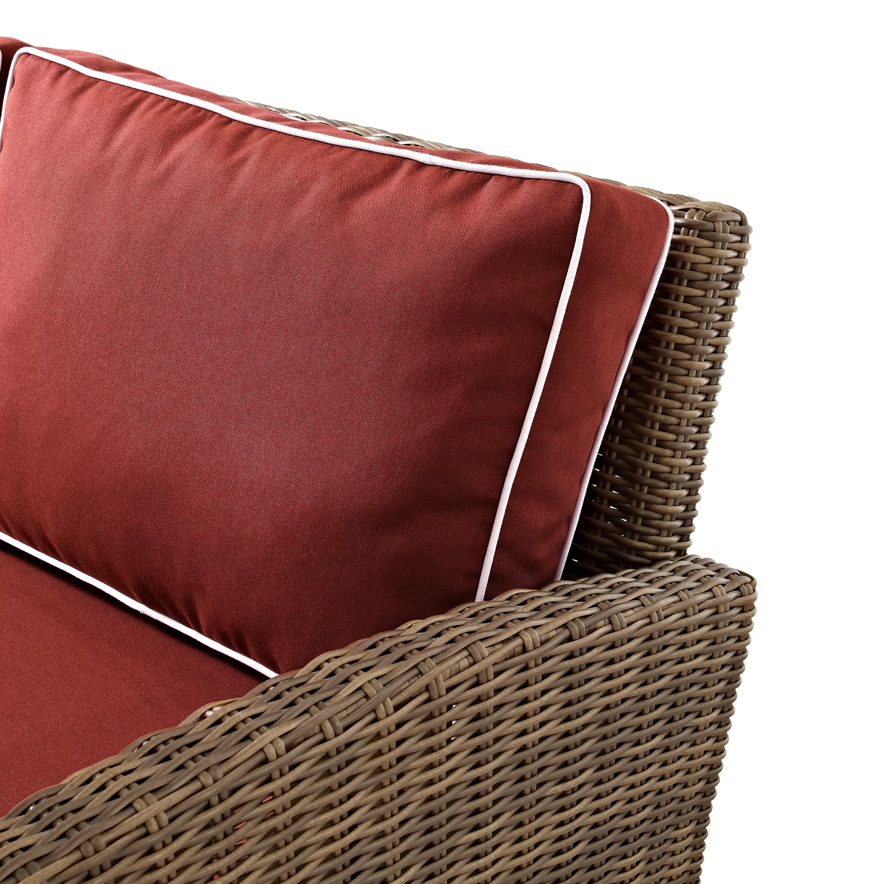 KO70022WB-SG Bradenton Red and Brown Wicker Patio Loveseat-6