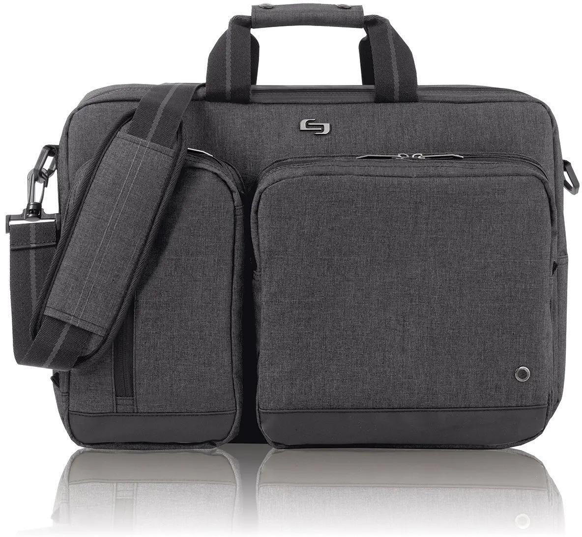 UBN310-10 SOLO 15.6 Inch Laptop Hybrid Briefcase Backpack - Gray -1