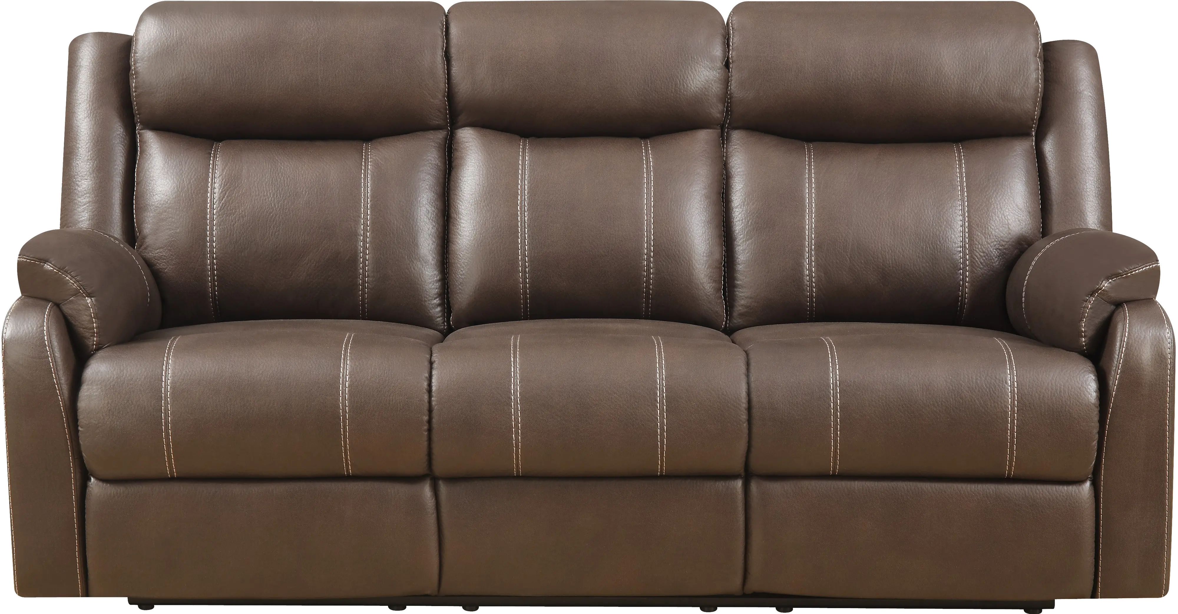 Domino Brown Dual Reclining Sofa-1