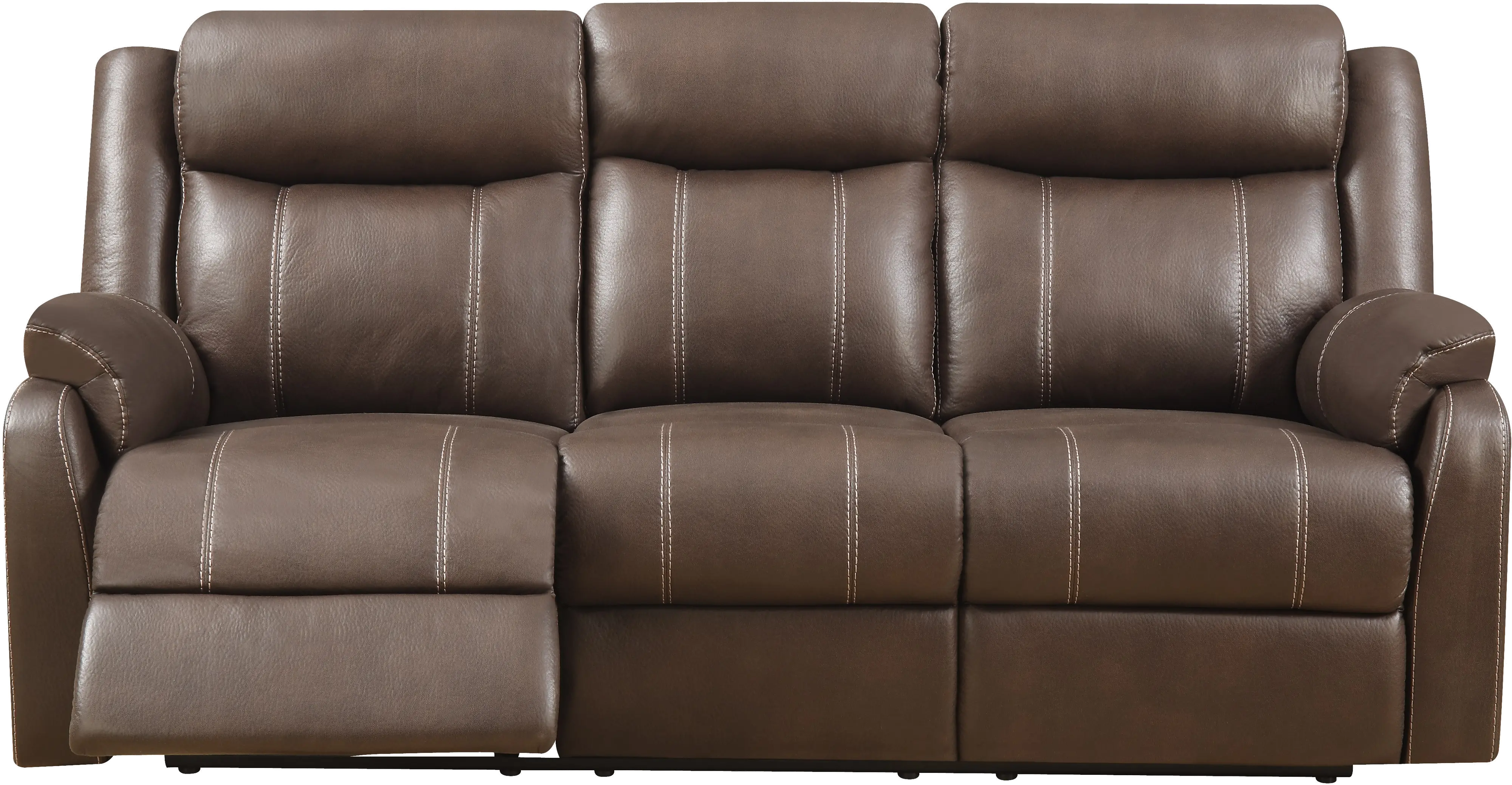 Domino Brown Dual Reclining Sofa-3