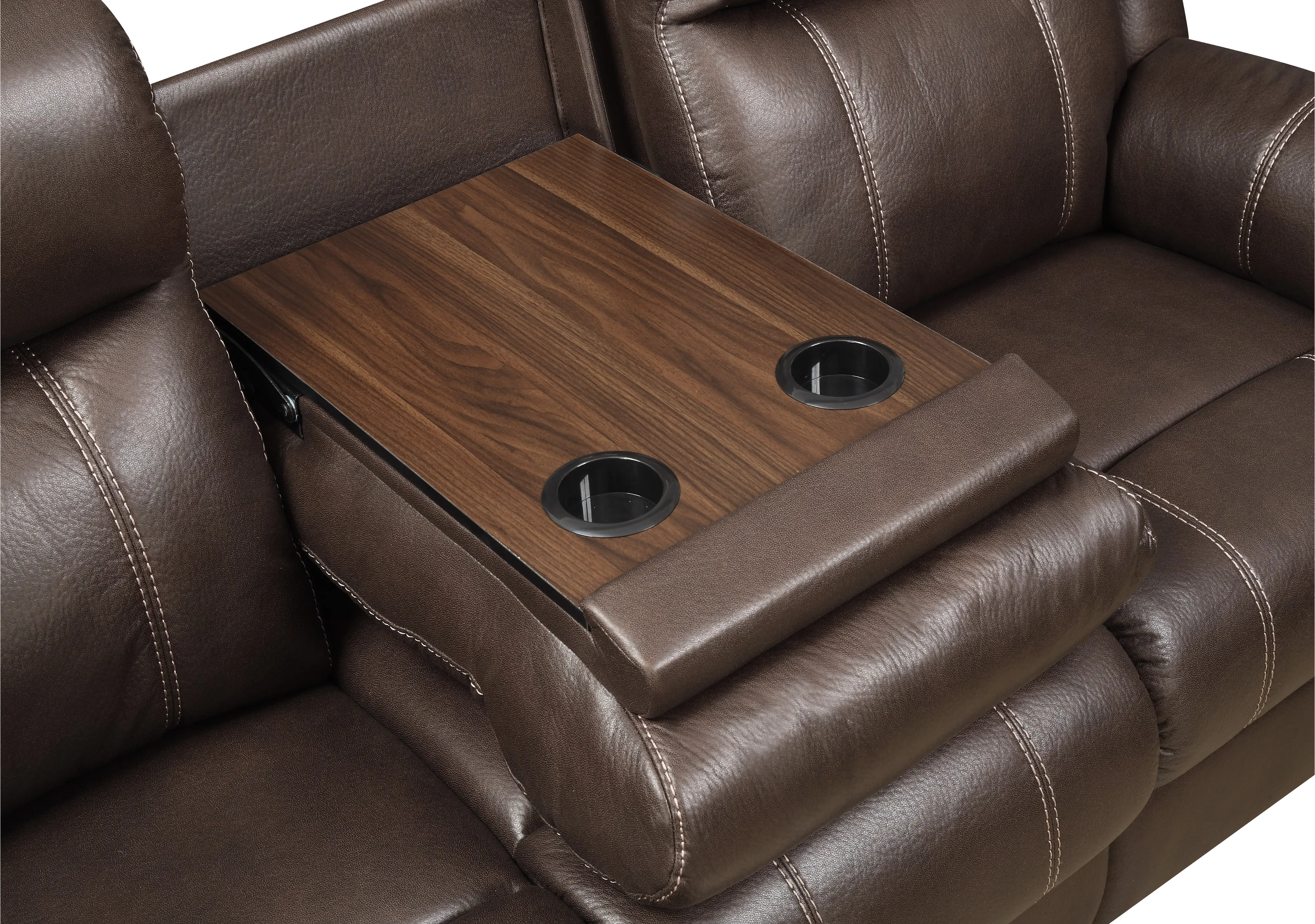 Domino Brown Dual Reclining Sofa-5