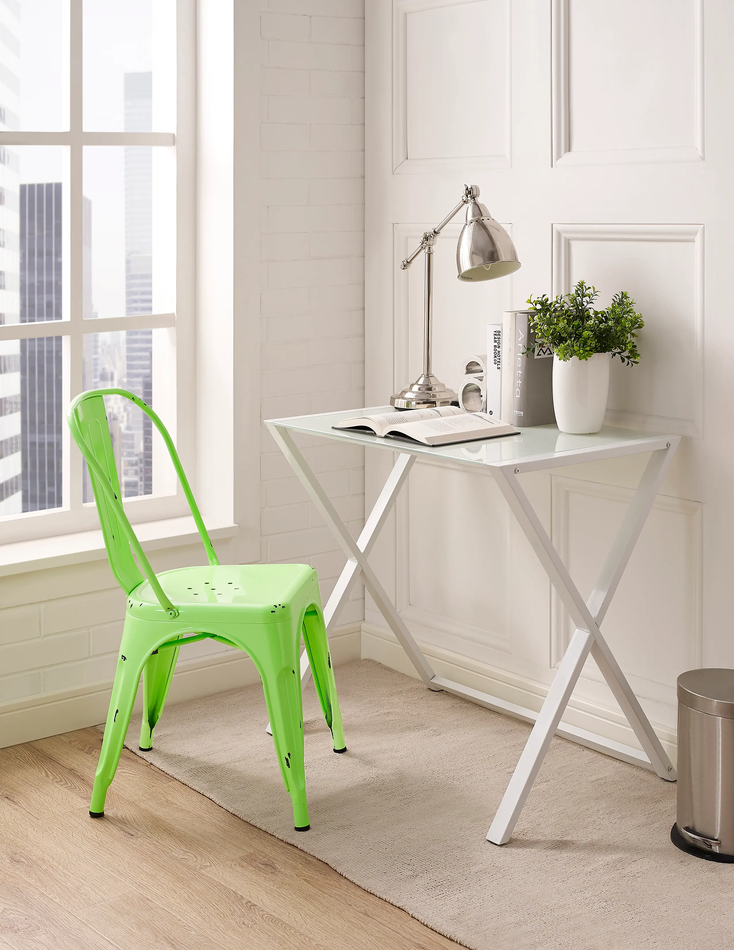  Spring Green Metal Cafe´ Chair-1