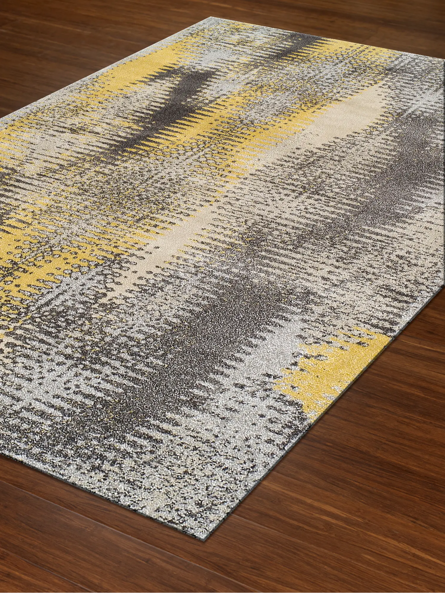 MG531GR8X11/GREYRUG 8 x 11 Large Yellow and Gray Area Rug - Modern Grays-2