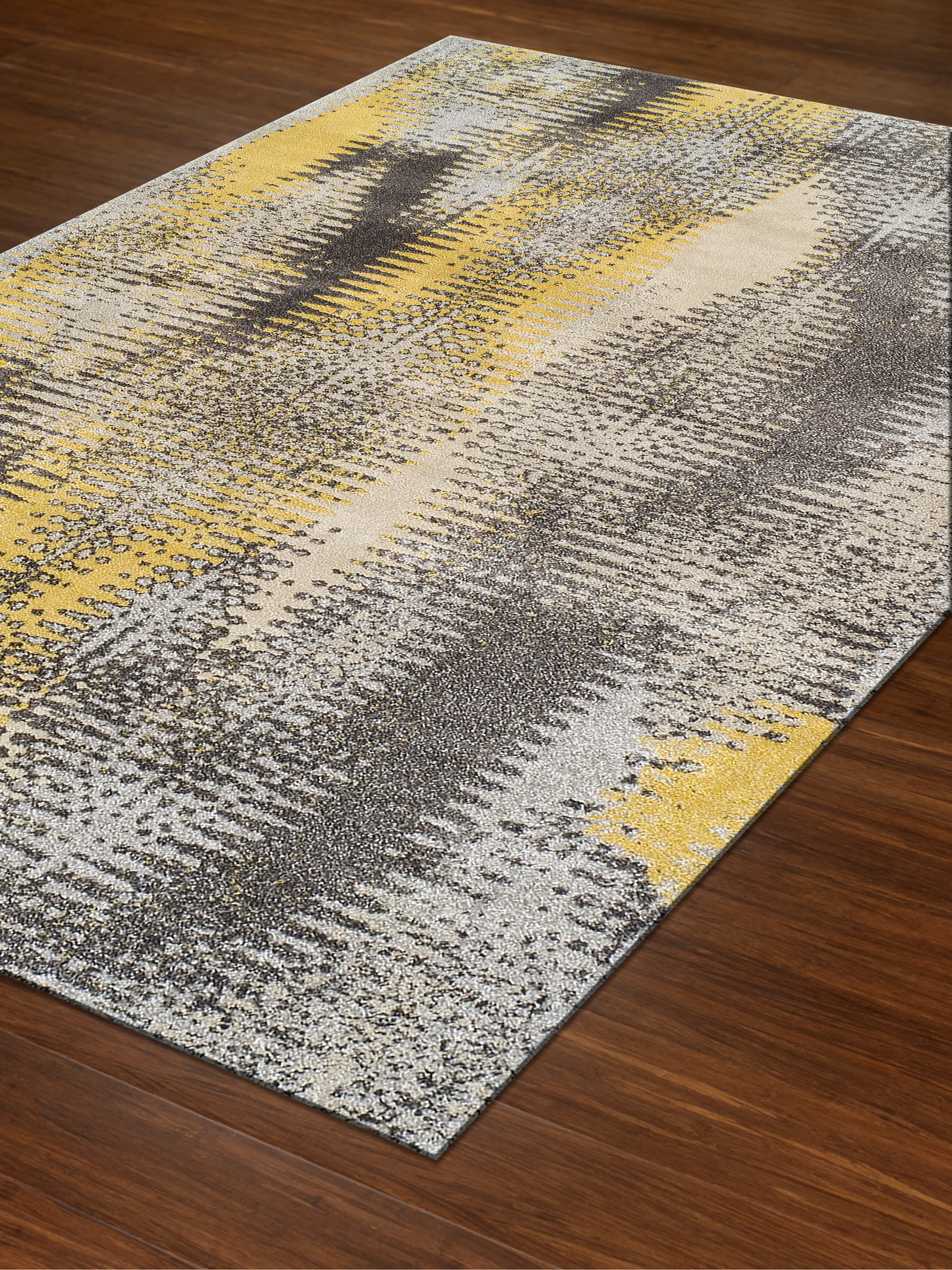 MG531GR8X11/GREYRUG 8 x 11 Large Yellow and Gray Area Rug - Modern Grays-4