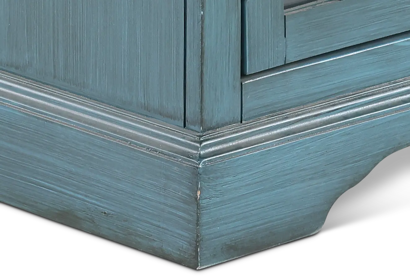 Antique Blue 2 Door and 1 Drawer Accent Cabinet-8
