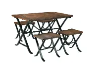 Barn Wood & Metal 5 Piece Dining Set - Freimore 