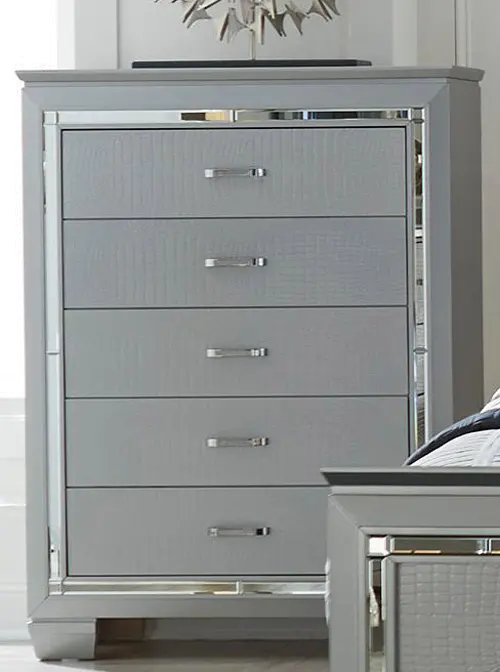 Allura Silver and Gray Chest of Drawers-1