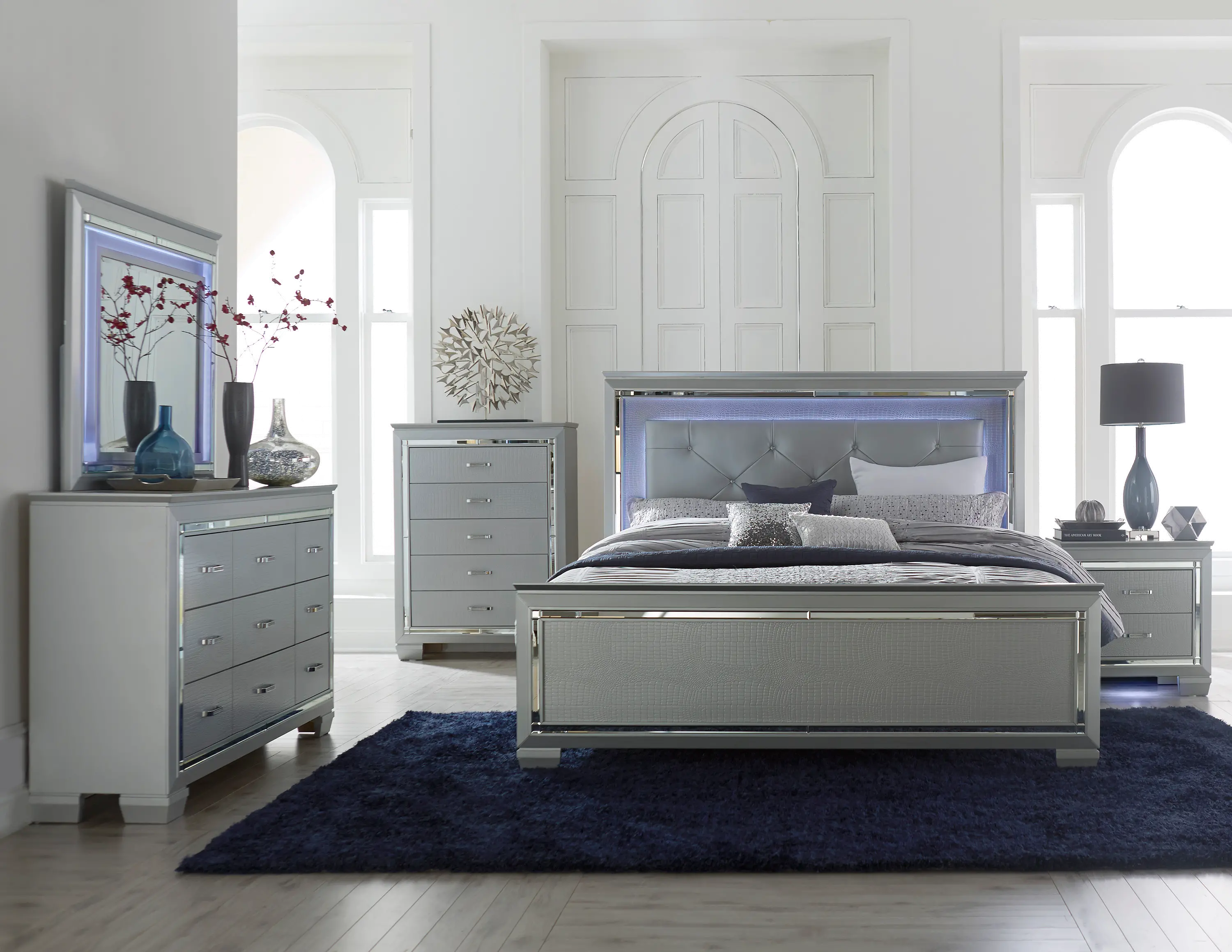 Allura Gray 4 Piece Queen Bedroom Set-1
