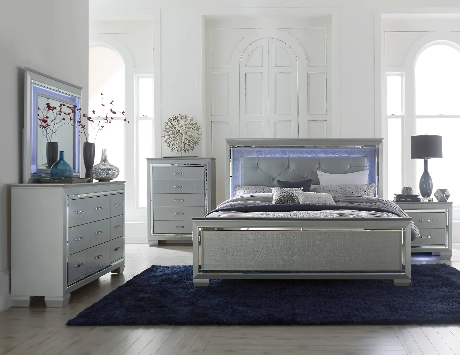 Allura Gray 4 Piece Queen Bedroom Set-1