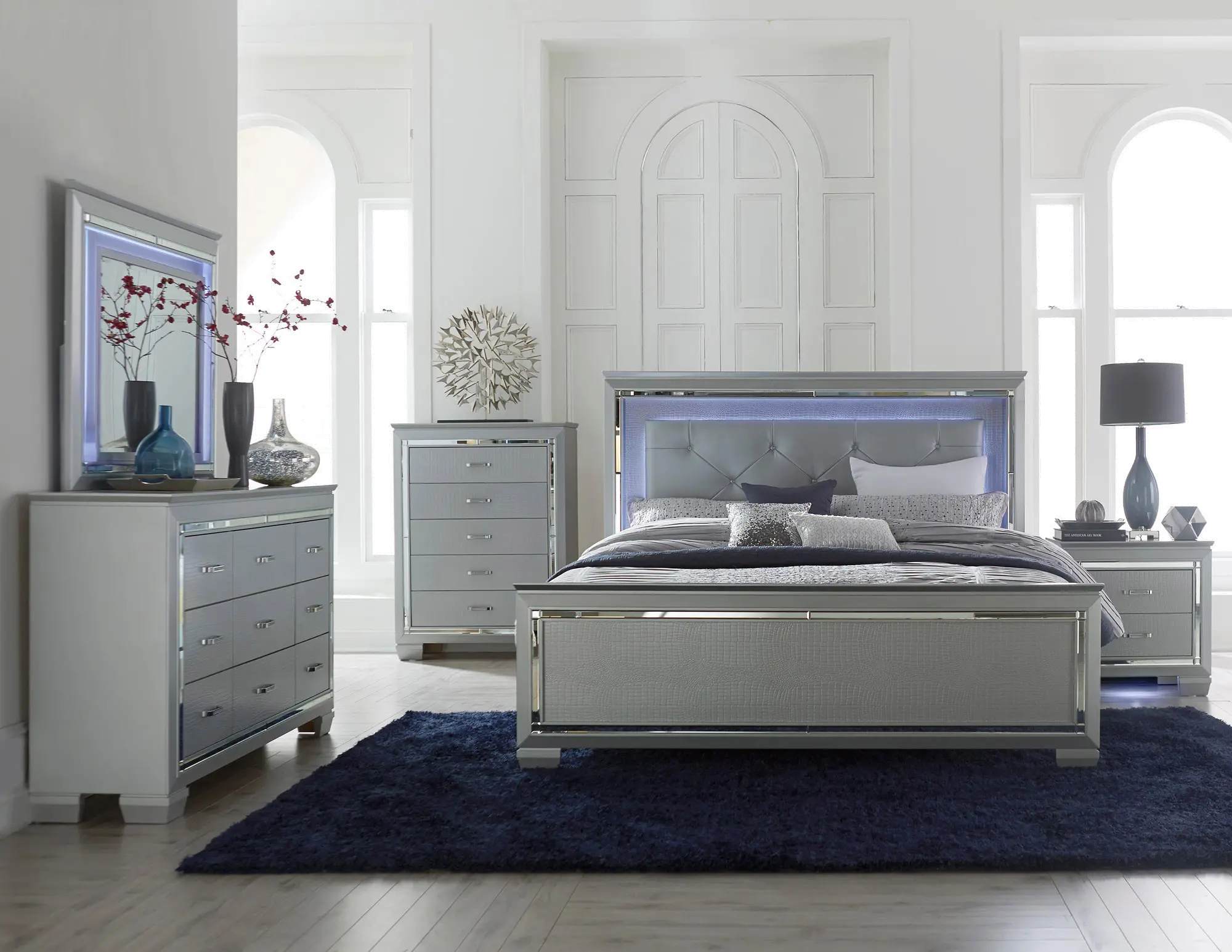 Allura Gray 4 Piece King Bedroom Set-1