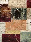 DCO10048x10 8 x 10 Large Red, Brown, and Teal Area Rug - Deco