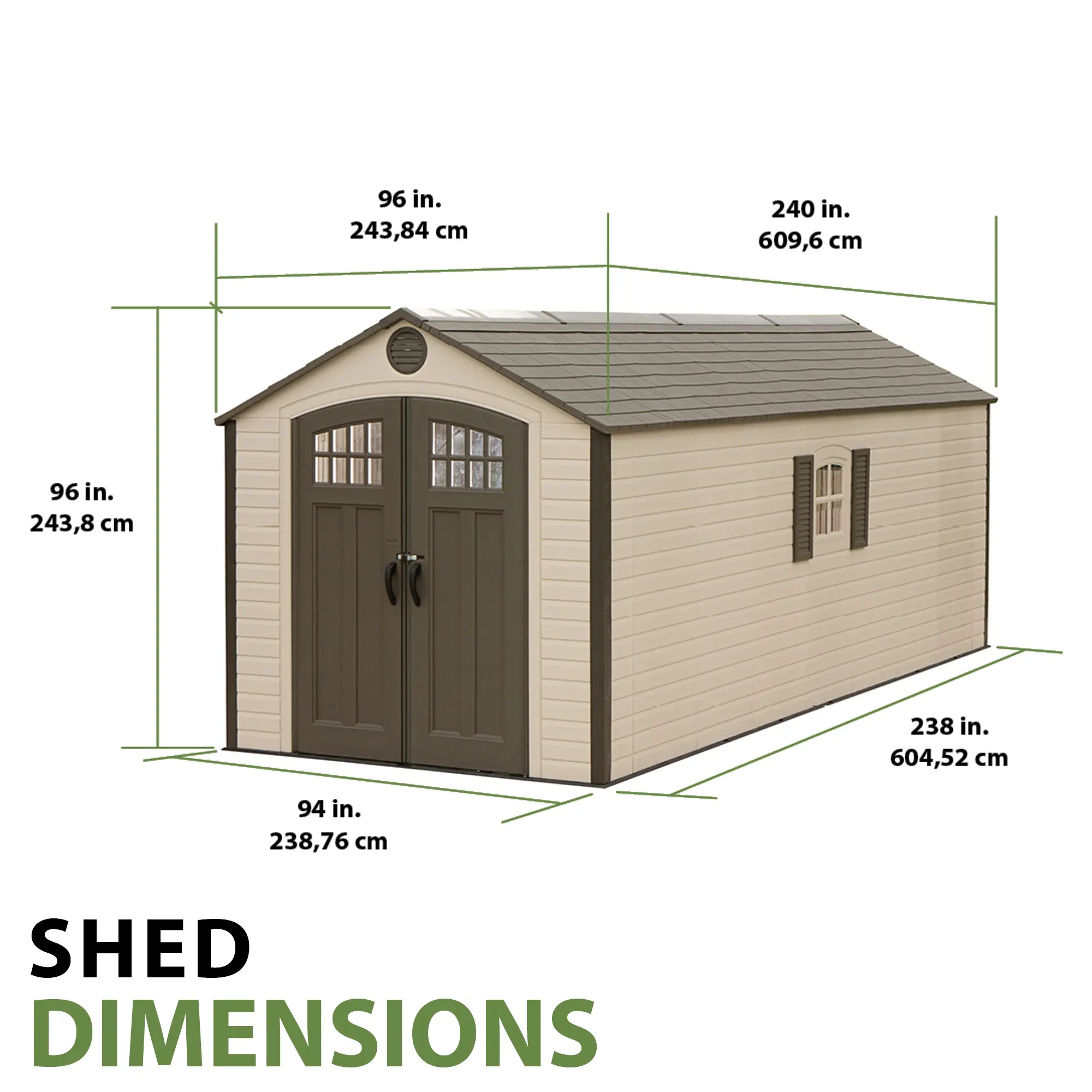 60120 Lifetime 8 ft. x 20 ft. Outdoor Storage Shed-10