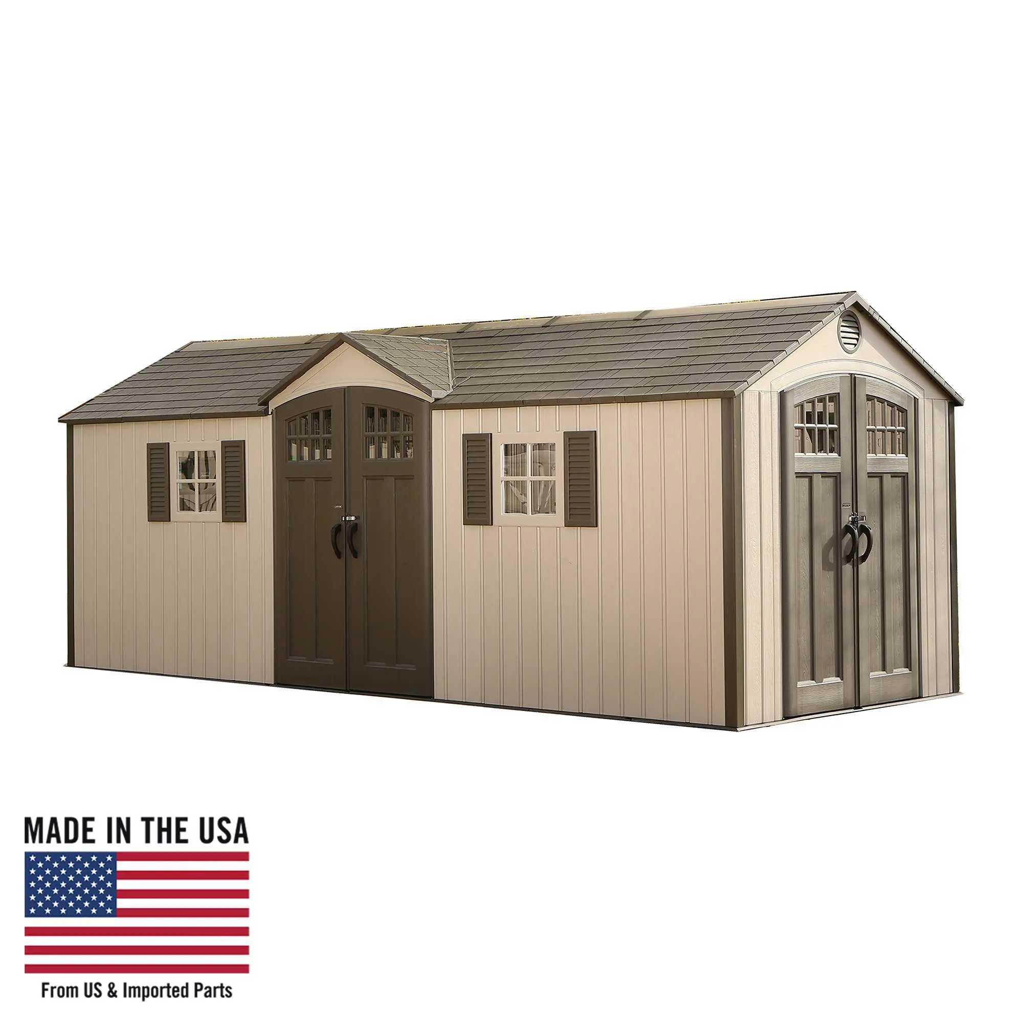 60127 Lifetime 20 ft. x 8 ft. Outdoor Dual Entry Shed-1