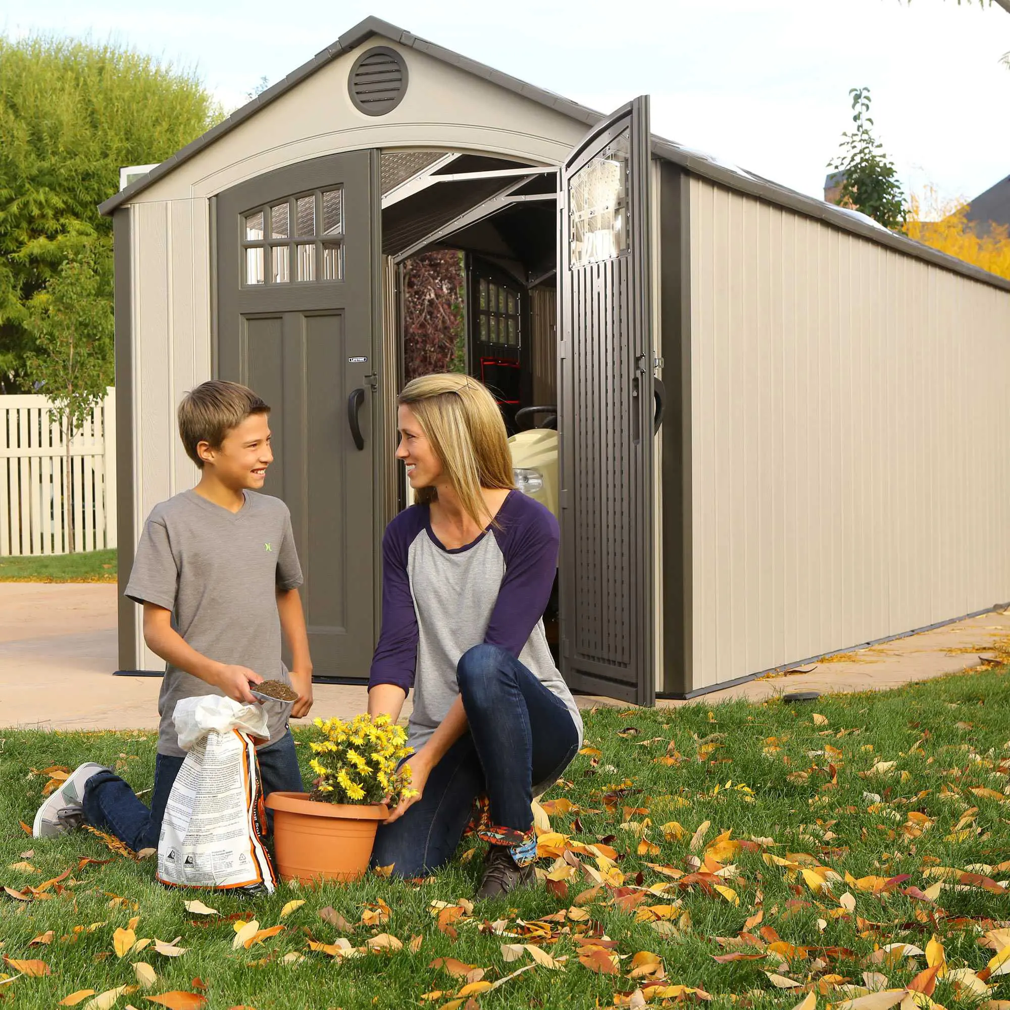 60127 Lifetime 20 ft. x 8 ft. Outdoor Dual Entry Shed-8
