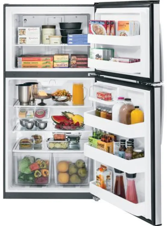 GTE21GSHSS-SPECIAL GE Top Freezer Refrigerator with Upfront Temperature Controls - Stainless Steel-2