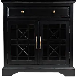 Black 2 Door and 1 Drawer Accent Chest-1