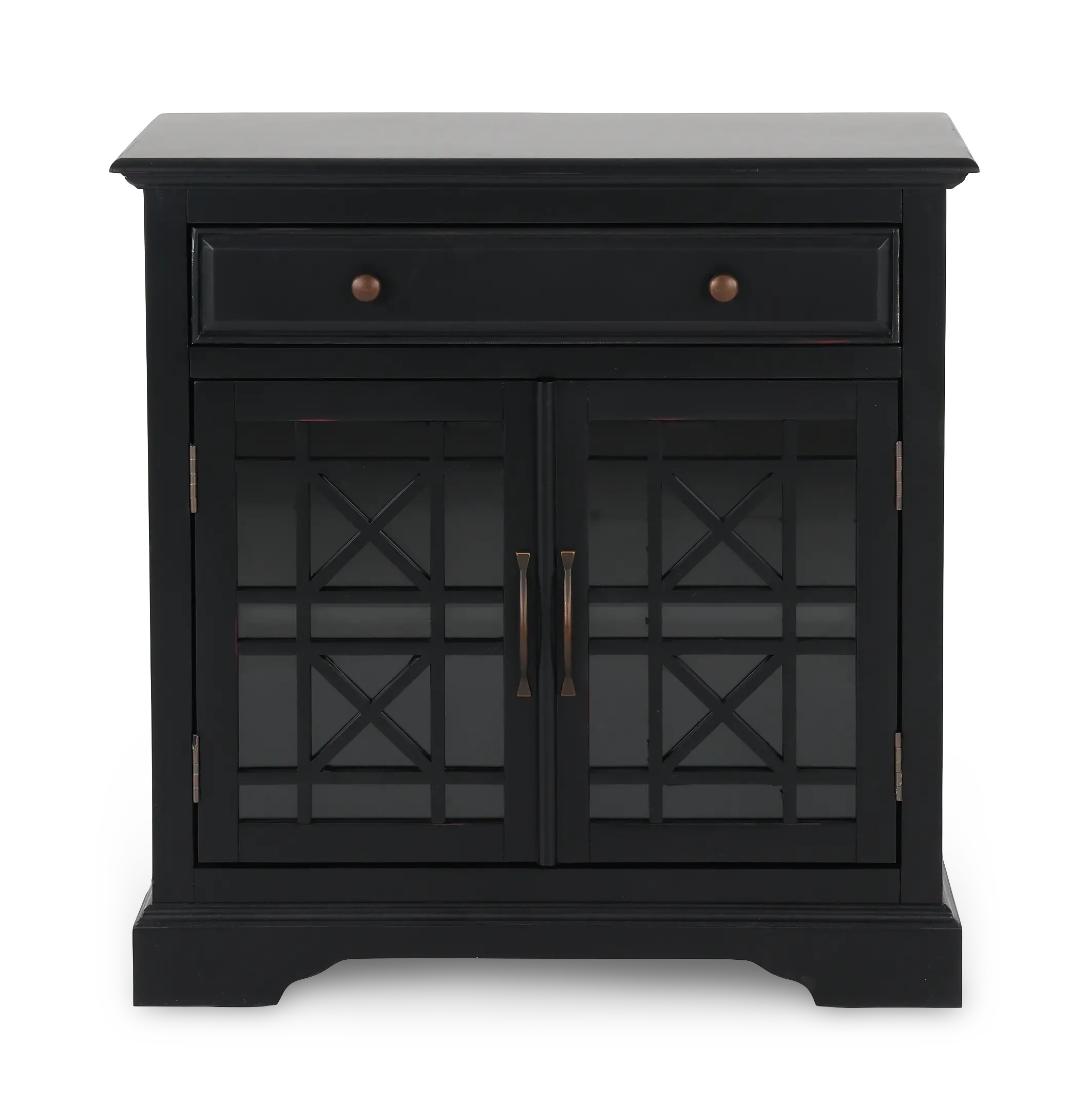 Black 2 Door and 1 Drawer Accent Chest-1