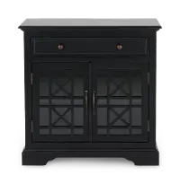 Black 2 Door and 1 Drawer Accent Chest