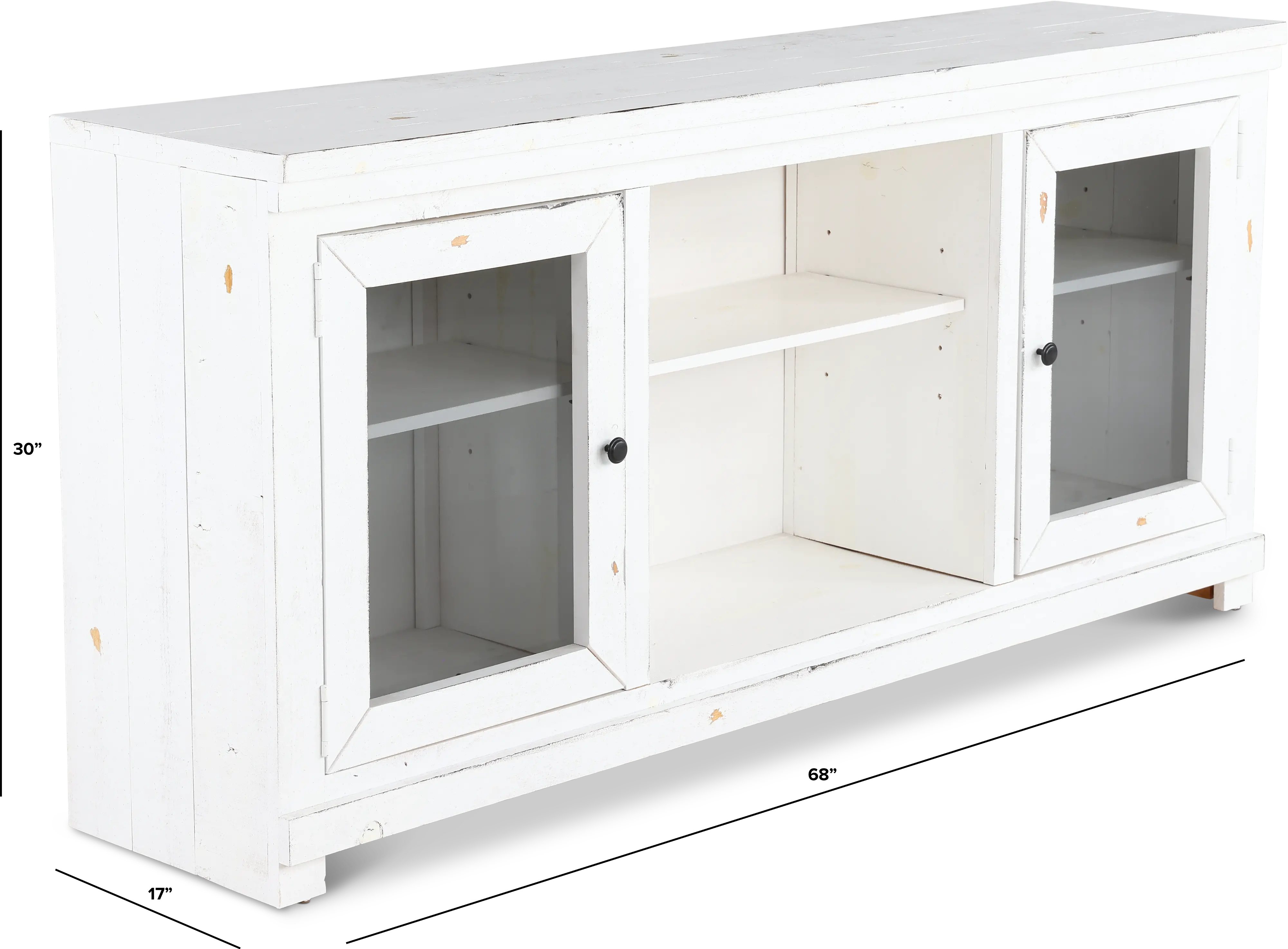 Willow Distressed White 68  TV Stand-3
