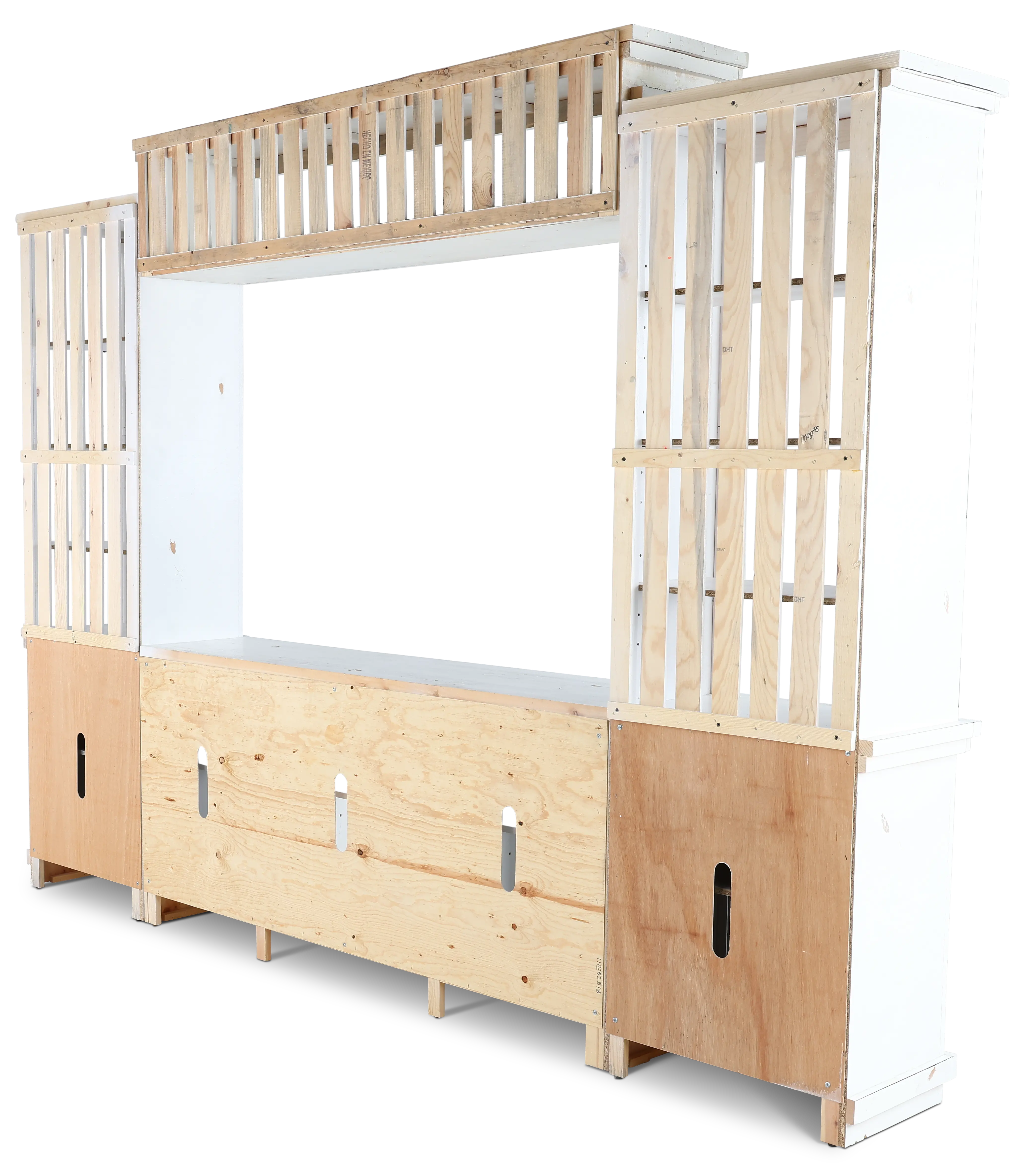 Willow Distressed White 4 Piece Rustic Entertainment Center-5