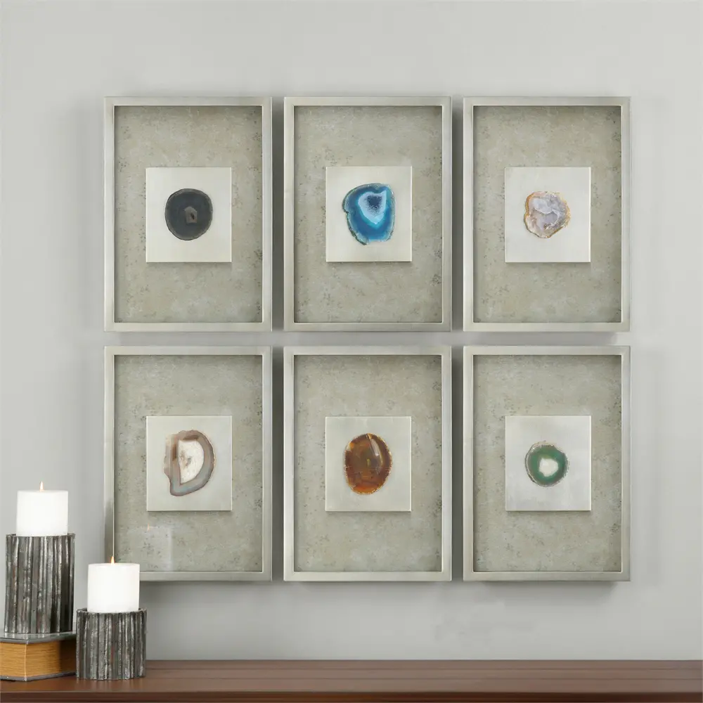 Assorted Agate Stone Framed Wall Art-1