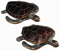13 Inch Antique Bronze Sea Turtle Sculpture