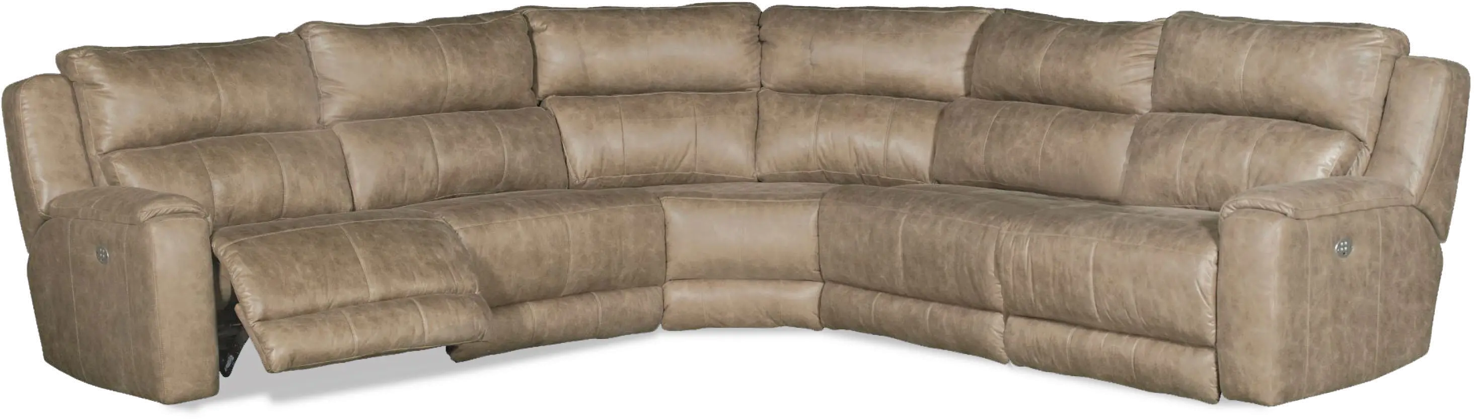 Dazzle Taupe 5 Piece Power Reclining Sectional-1