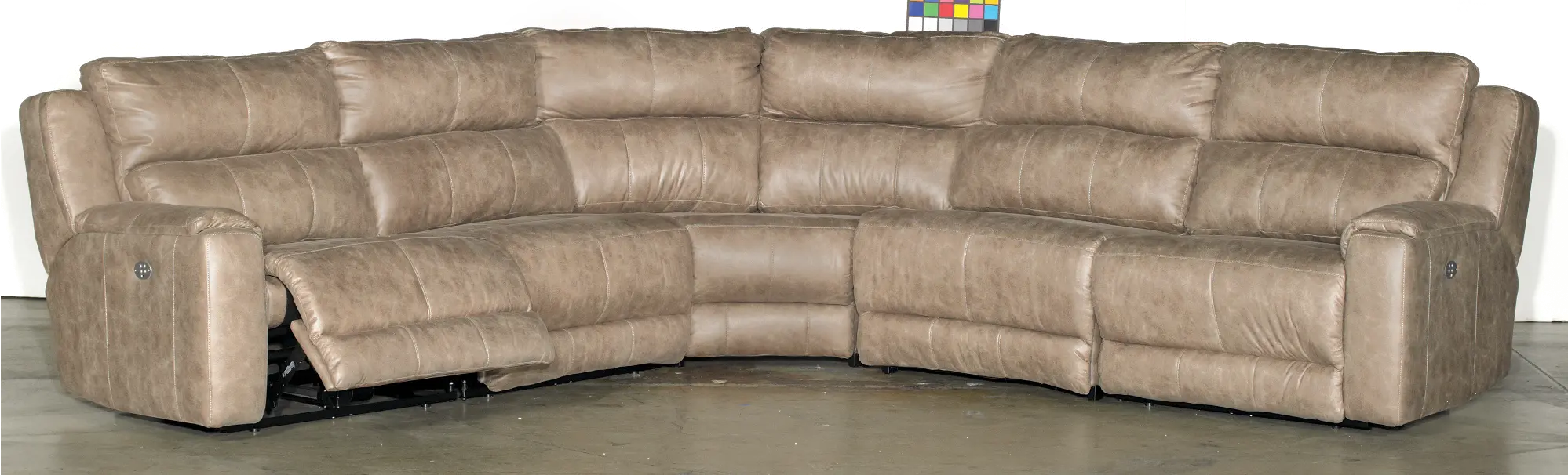 Dazzle Taupe 5 Piece Power Reclining Sectional-2
