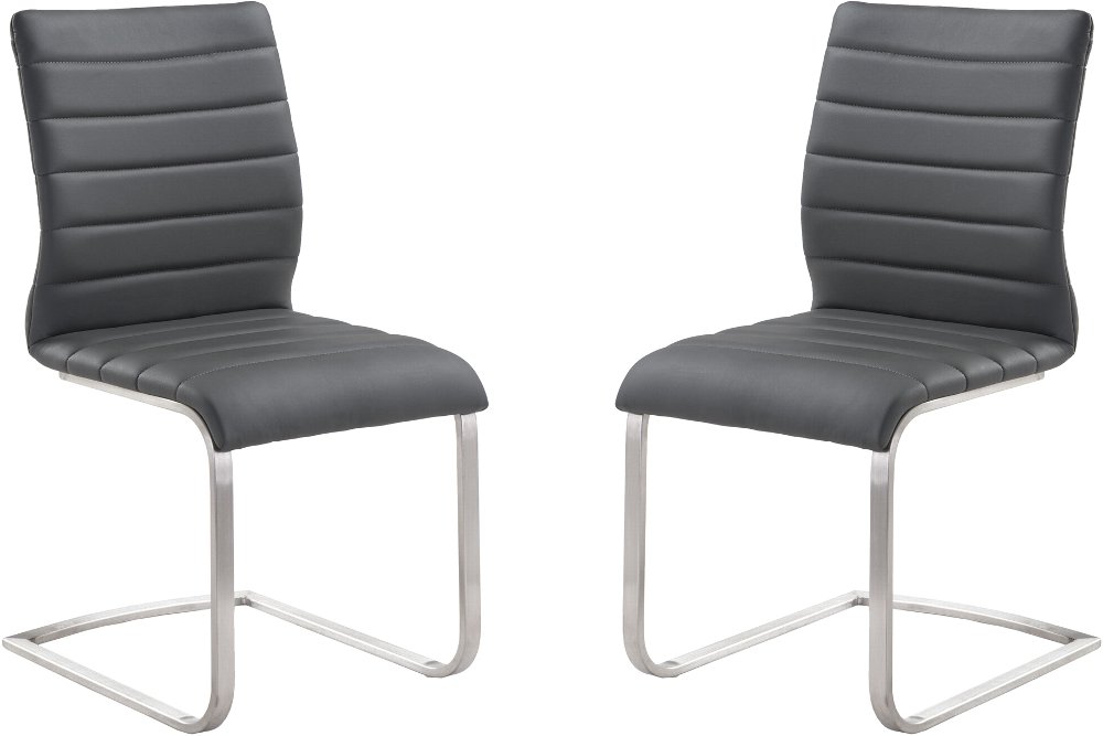 Set of 2 Gray Dining Chairs - Fusion