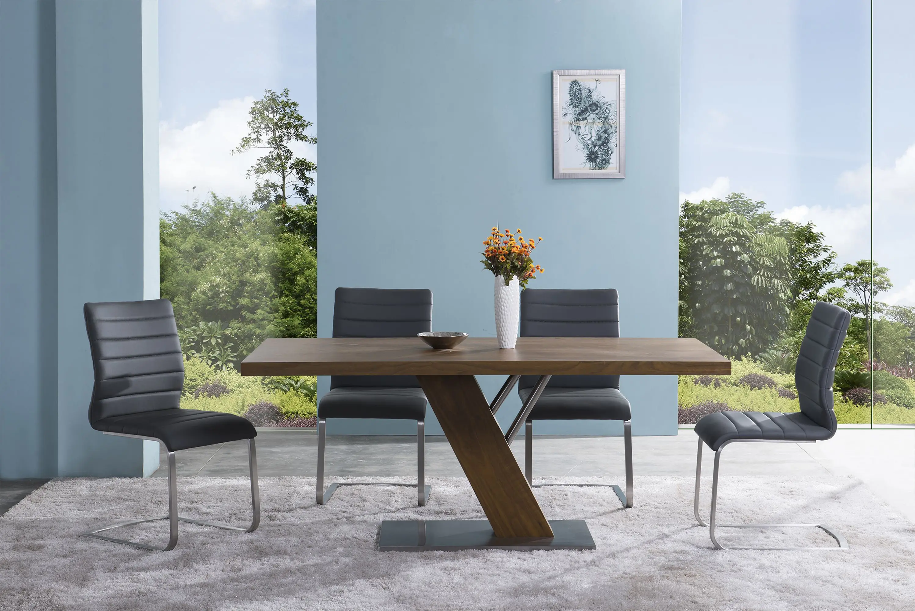 LCFUSIGR Set of 2 Gray Dining Chairs - Fusion-2