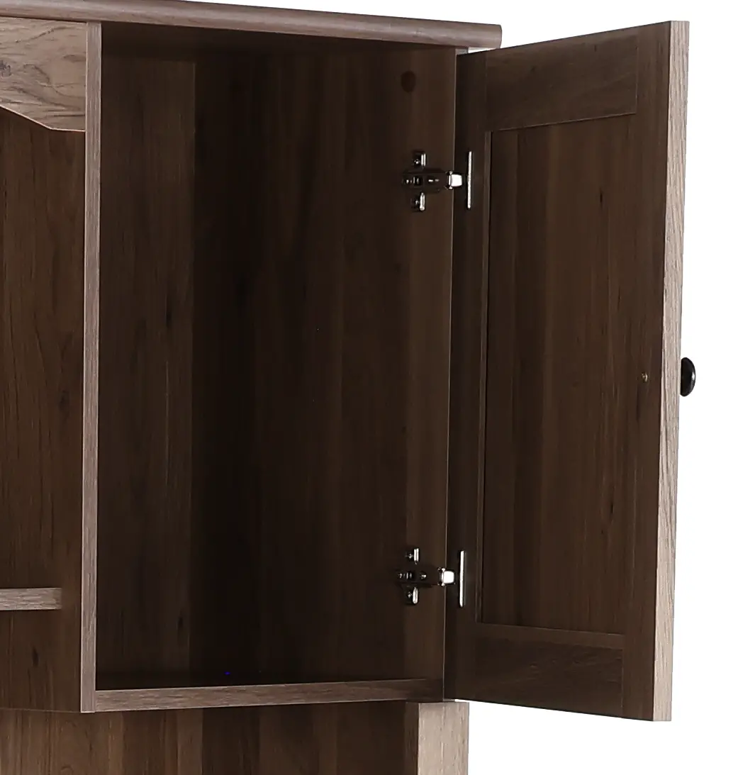 Harbor View Brown L Shaped Computer Desk with Hutch-6
