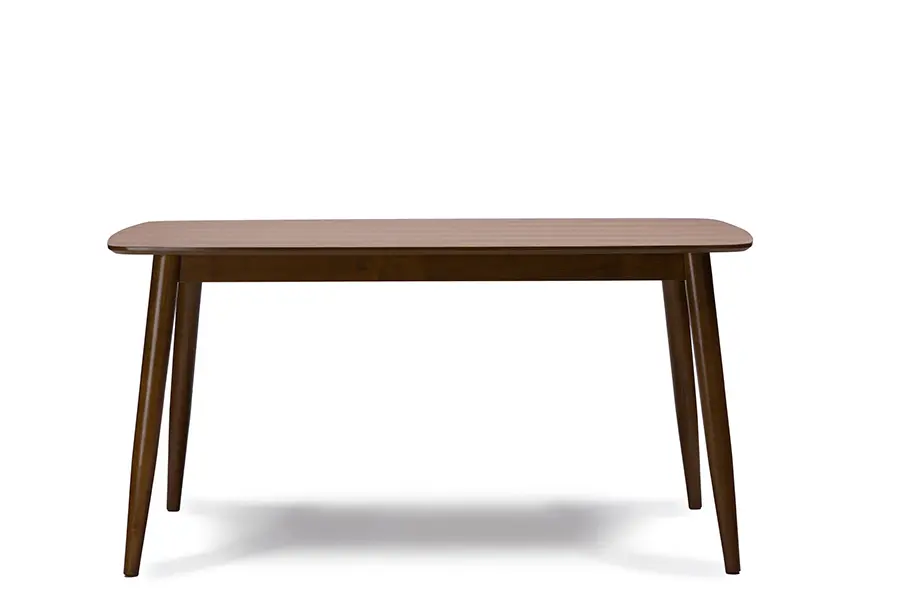  Walnut and Beige Mid Century 7 Piece Dining Set - Sacramento-5