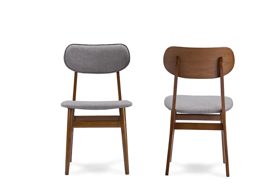  Walnut and Beige Mid Century 7 Piece Dining Set - Sacramento-7