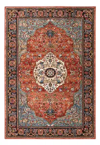 90661-90097/8X11/PET Spice Market 8 x 11 Alcantara Rust and Aquamarine Blue Rug
