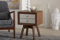 ST-005-AT/WALNUT/WHITE Two-Tone Walnut and White End Table - Warwick