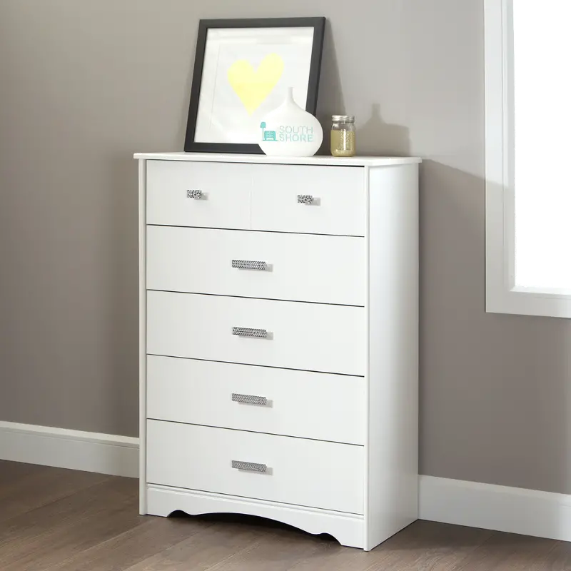 Tiara White 5-Drawer Chest - South Shore