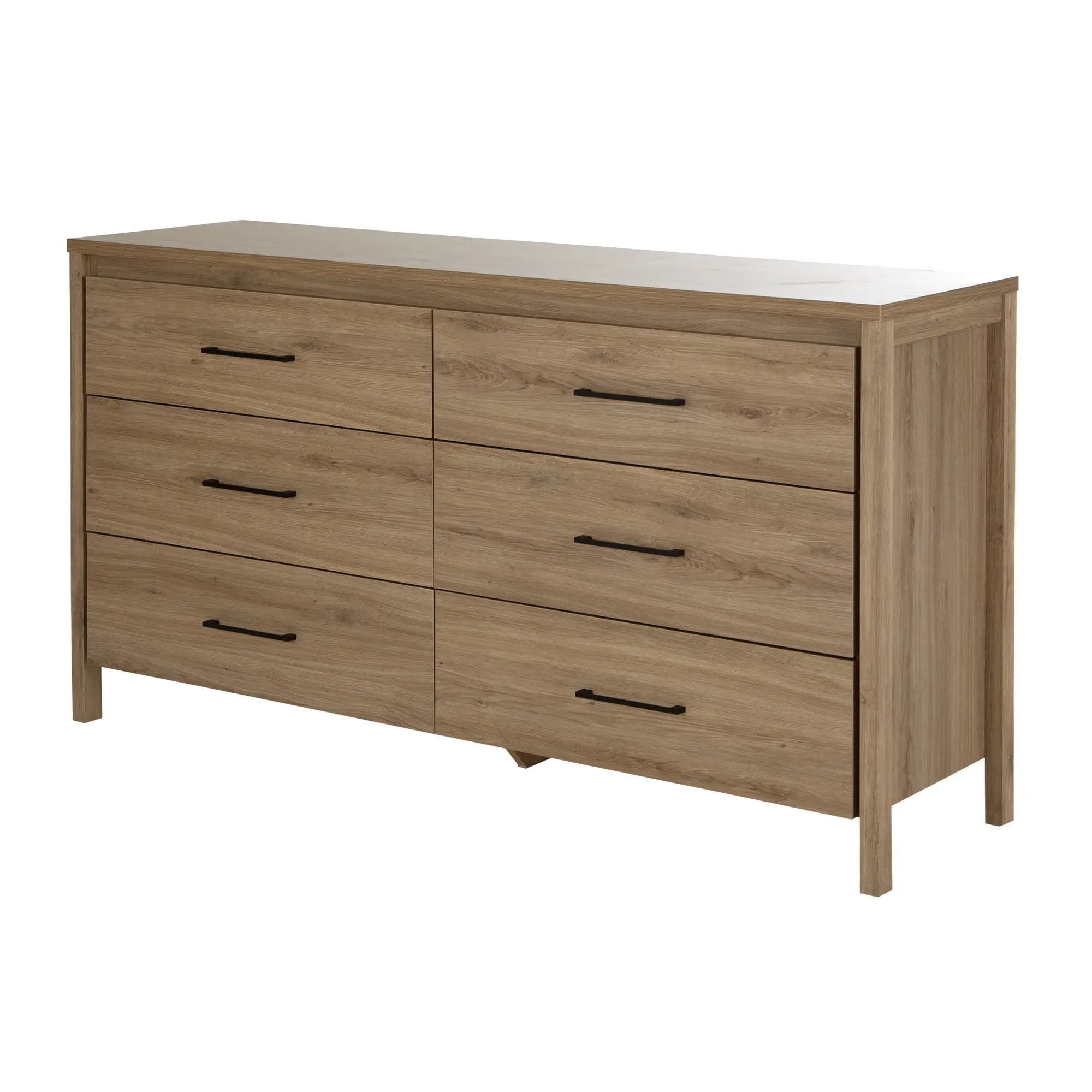 9068010 Rustic Oak 6-Drawer Double Dresser - Gravity-1