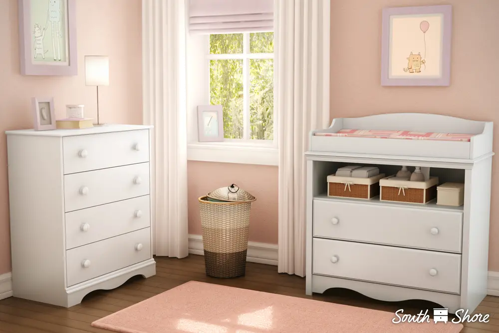 3680A2 Angel White Changing Table and 4-Drawer Chest - South Shore-2