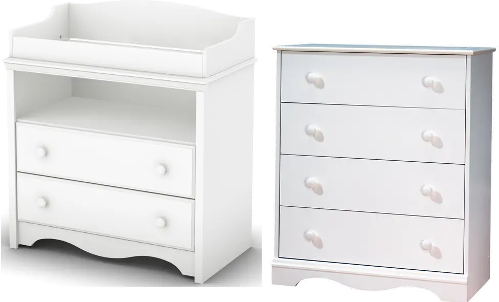 3680A2 Angel White Changing Table and 4-Drawer Chest - South Shore-1
