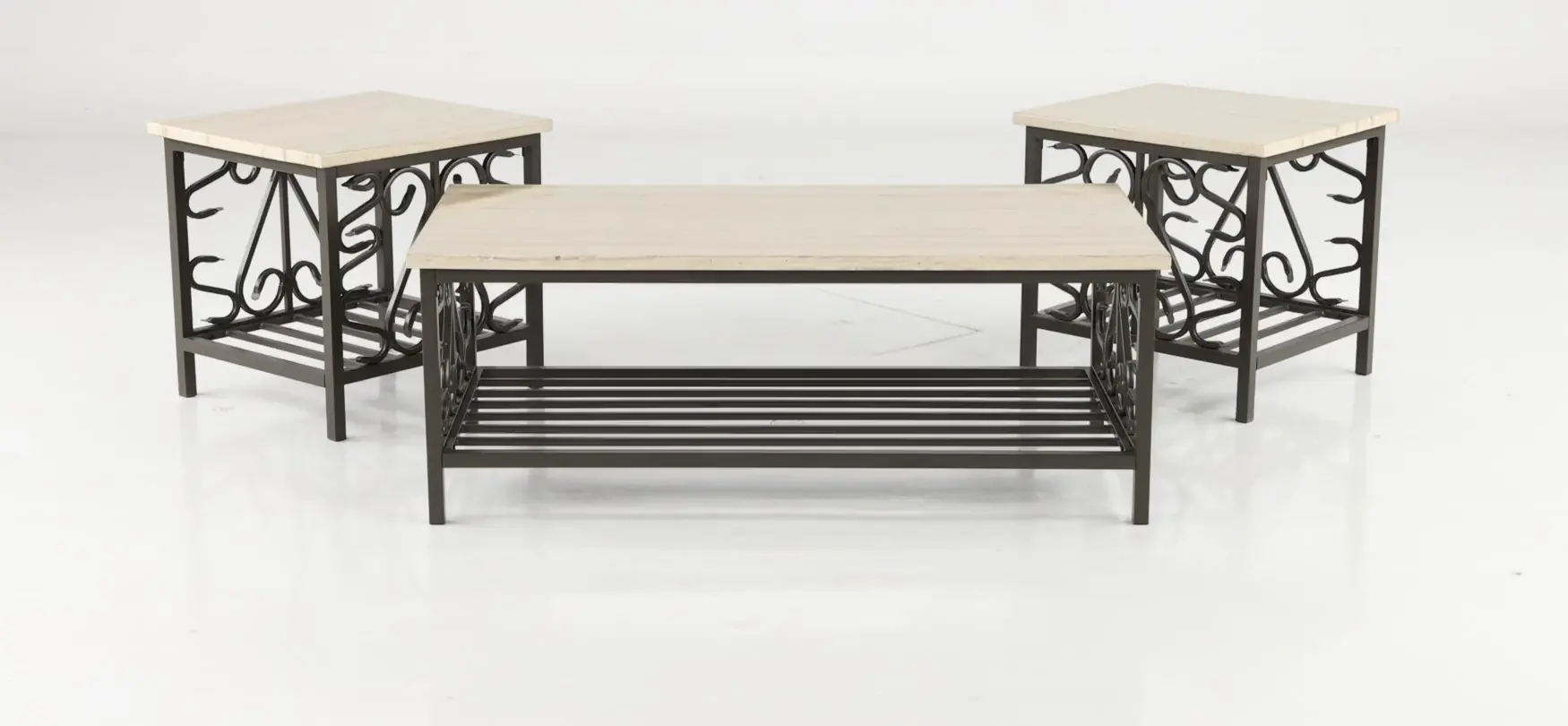 Fairhope Marble Top Coffee Table Set-6
