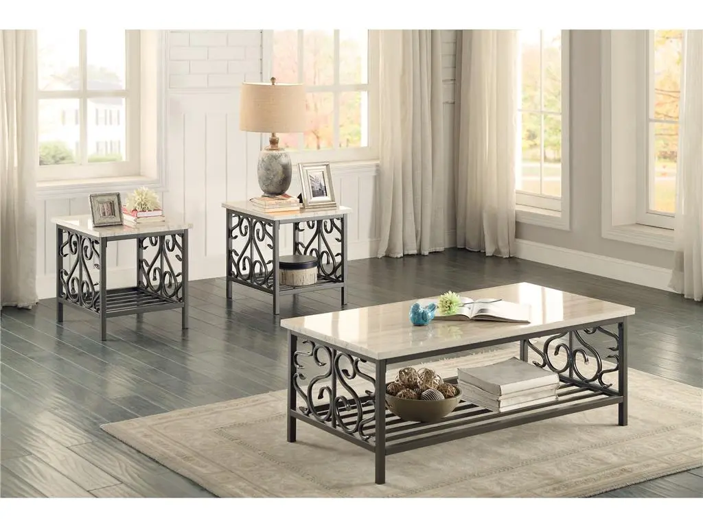 Fairhope Marble Top Tables, Set of 3-2