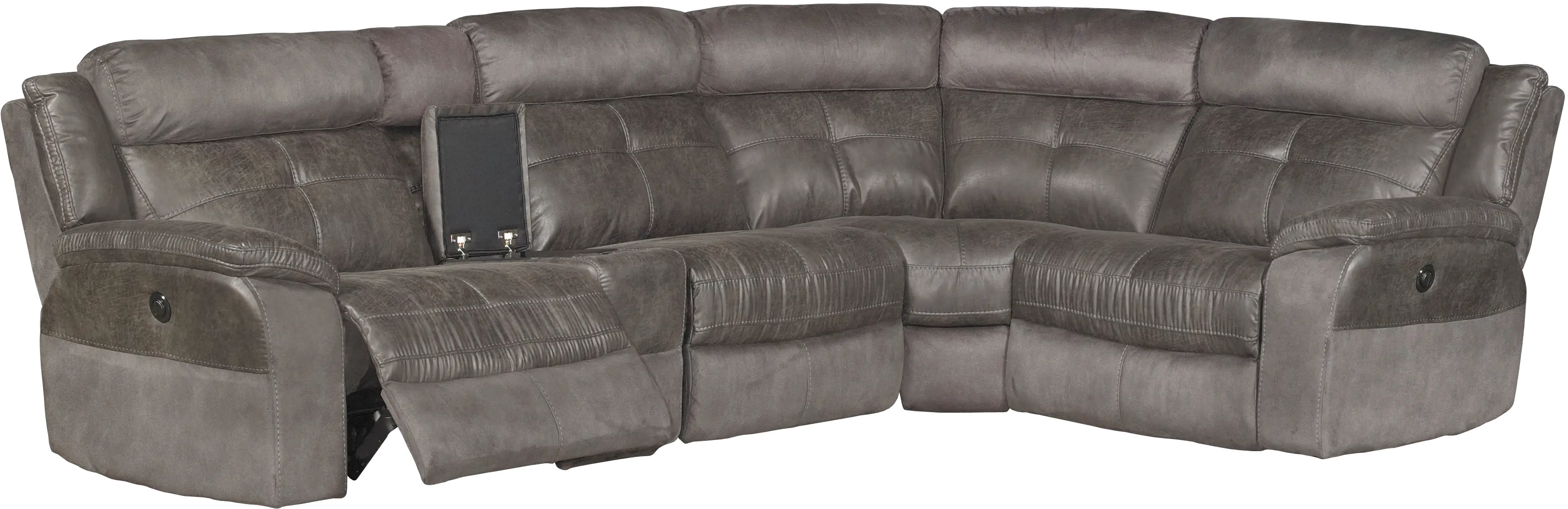 Denver Gray 5 Piece Console Power Reclining Sectional-1