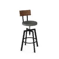 Architect Brown, Gray, and Black Adjustable Bar Stool
