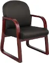 Black & Mahogany Frame Guest Office Chair
