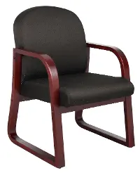 Black & Mahogany Frame Guest Office Chair