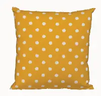 Yellow and Cream Polka Dot Throw Pillow