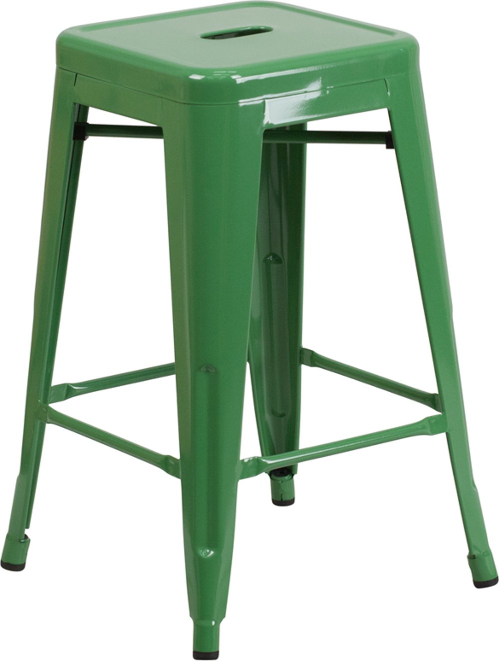 Green Metal Stackable Counter Height Stool