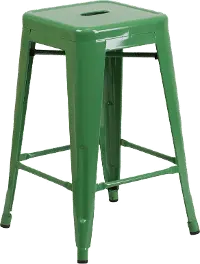 Green Metal Stackable Counter Height Stool