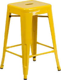 Yellow Metal Stackable Counter Height Stool